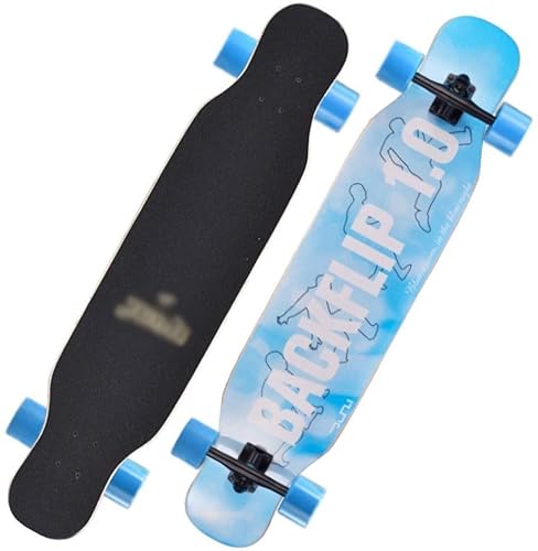 -Skateboard-Deck für Erwachsene, vierrädriger Roller, Teenager-Profi-Board, Ahorn-Longboard, Anfänger-Bürsten-Street-Dance-Board von YDAWRY