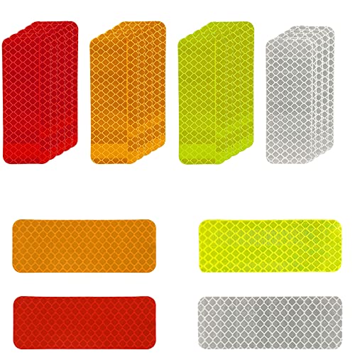 YDHfdc 40 Stücke Warnung Reflektierende Aufkleber 4 Farben Selbstklebend Reflektor Sticker Wasserdichtes Reflektor Aufkleber für Fahrrad, Motorrad, Roller und Helme usw von YDHfdc