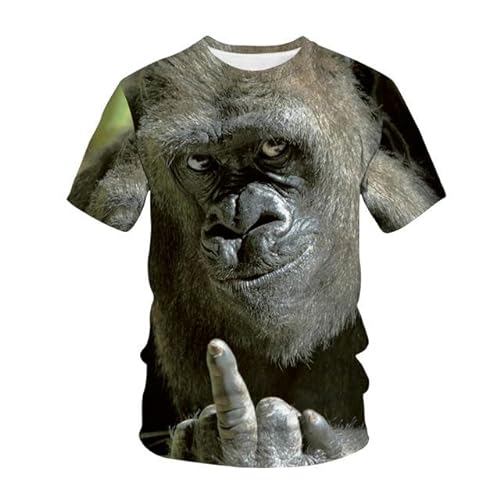 YDOOW Herren T-Shirt Lustige T-Shirts AFFE Gorilla 3D Druck Streetwear Männer Frauen Tier T-Shirt Hip Hop Tshirt Tops-Atca2402-4Xl von YDOOW