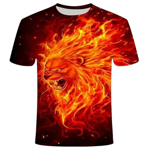 YDOOW Herren T-Shirt Fierce Tiger 3D Gedruckt Männer T-Shirts Sommer Rundhals Große Größe Kurzarm Übergroße T-Shirts-Diy-Tx006-Xxs von YDOOW