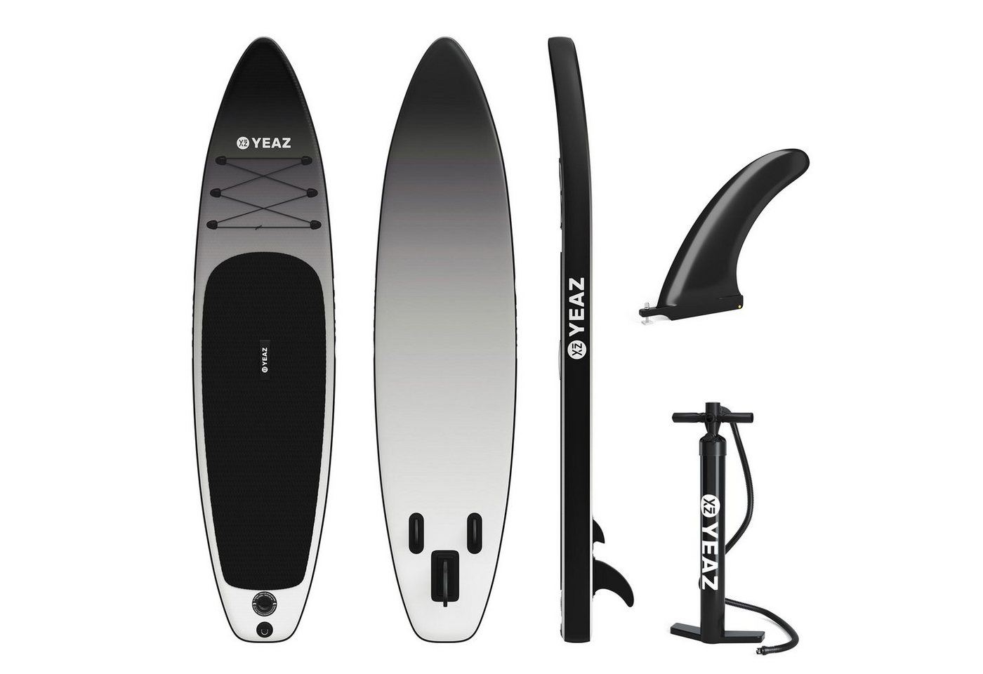 YEAZ Inflatable SUP-Board BLACK SANDS BEACH - EXOTRACE - sup board, Inflatable SUP Board, (Set), inkl. Zubehör wie Finne und Handpumpe von YEAZ