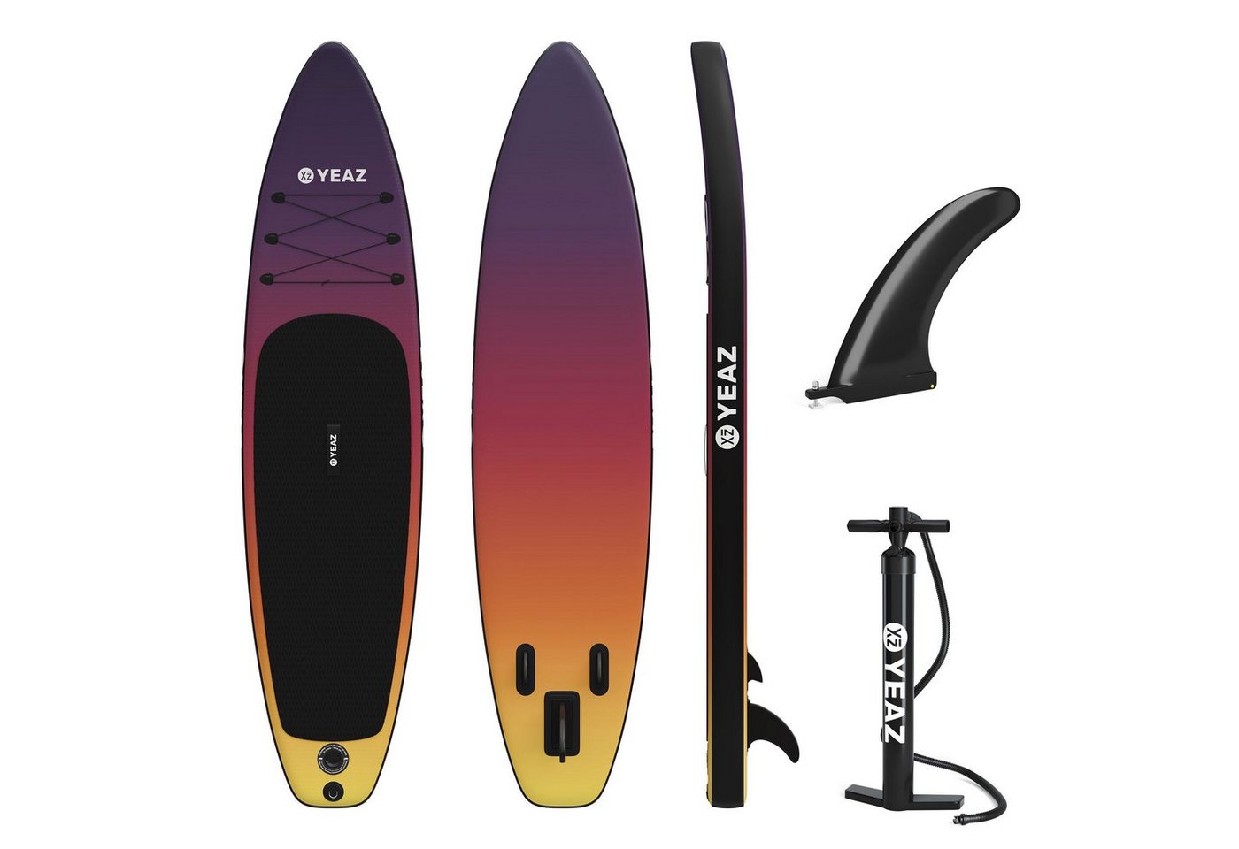 YEAZ Inflatable SUP-Board SUNSET BEACH - EXOTRACE PRO - sup board, Inflatable SUP Board, (Set), inkl. Zubehör wie Finne und Handpumpe von YEAZ