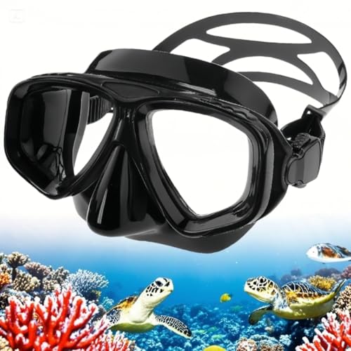 YEESAM Kurzsichtig Tauchmaske mit Dioptrien für Brillenträger, breiter Sicht Harzlinsen Taucherbrille Schnorchelbrille Schwimmbrille für Erwachsene und Kinder Myopie (Schwarz, -5.5) von YEESAM