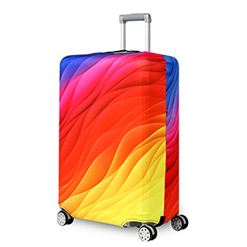 Reise Suitcase Protector Reißverschluss Koffer Abdeckung Waschbar Drucken Gepäck Abdeckung 18-32 Zoll (red, S(for18-20 inch Luggage)) von YEKEYI