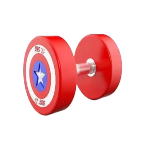 Hanteln Captain America Hantel-Fitnessgeräte, Mit PU-Gummi Beschichtete Hanteln For Männer Und Frauen, Fitnessstudio, Heimsport Hanteln Set (Color : Red, Size : 12.5kg) von YEPENG