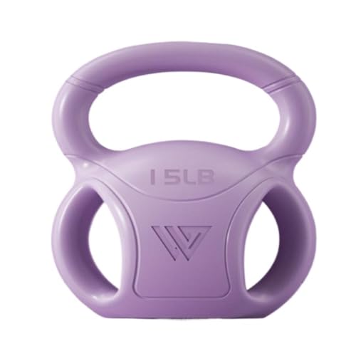 Hanteln Drei Kettlebells for Männer und Frauen, Fitnessgeräte for Hüftkniebeugen und -formung, Kettle-Lifting-Hanteln Hanteln Set (Color : Purple, Size : 15LB) von YEPENG