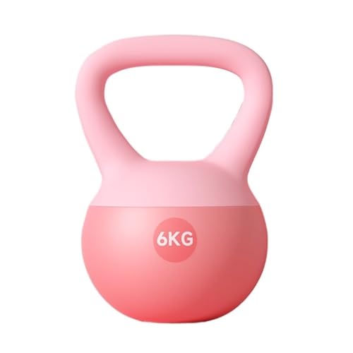 Hanteln Kettlebell Damen Fitness Haushalt Wasserkocher Heben Hantel Weiche Kettlebell Hüftformung Trainingsgeräte Hanteln Set (Color : Pink, Size : 6kg) von YEPENG