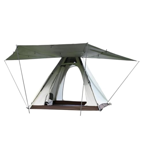 Tent Camping Automatisches Konto Außerhalb des Indianerzeltes Ohne Mittelstange, Pyramidendach, Vinyl-Sonnenschutz, Camping Zelt (Color : Silver, Size : A) von YEPENG