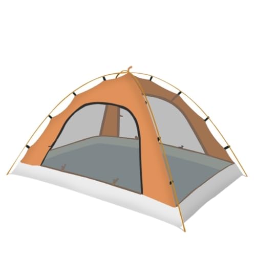 Tent Camping Outdoor-Camping-Gaze-Sonnenschutz, Belüftungszelt, Camping, Insektensicheres Und Regensicheres Doppelzelt Zelt (Color : Orange, Size : A) von YEPENG