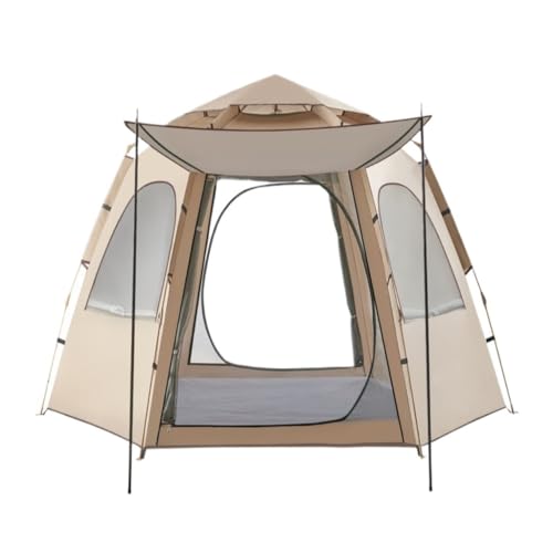 Tent Camping Outdoor-Zelt, Vollautomatisches Sechseckiges Zelt, Wasserdicht, Sonnenschutz, Schnell Öffnendes Tragbares Zelt, Campingzelt Zelt (Color : W, Size : C) von YEPENG