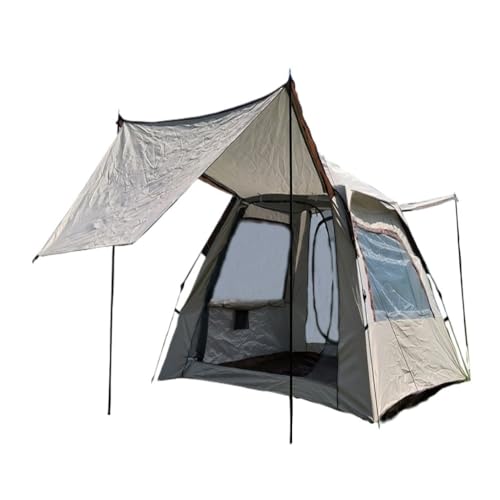 Tent Camping Überdachungszelt, EIN Raum Und EIN Wohnzimmer, Vollautomatisches, Schnell Zu Öffnendes, Tragbares Zwei-in-Eins-Zelt for Den Außenbereich Zelt (Color : White, Size : B) von YEPENG
