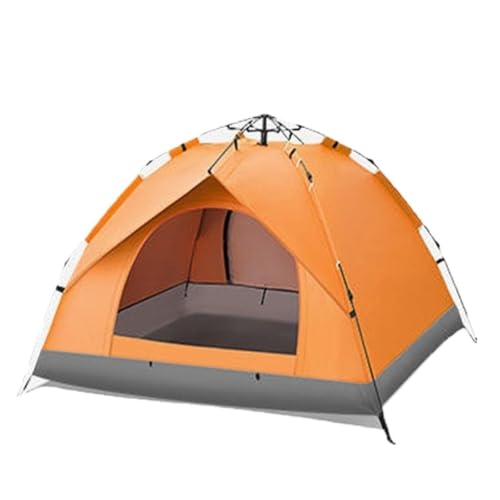 Tent Camping Vollautomatisches, Nicht Aufzubauendes Zelt for Den Außenbereich, 3–4 Personen, Camping, Schnell Zu Öffnen, Park, Reisen, Verdunkelungszelt, Regenfest Zelt (Color : Orange, Size : A) von YEPENG