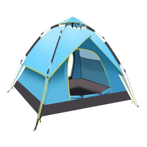 Tent Camping Vollautomatisches Zelt Im Freien, Verdicktes, Regensicheres Doppelschichtzelt, Camping, Sonnen- Und Sturmfestes Zelt Zelt (Color : Blue, Size : A) von YEPENG