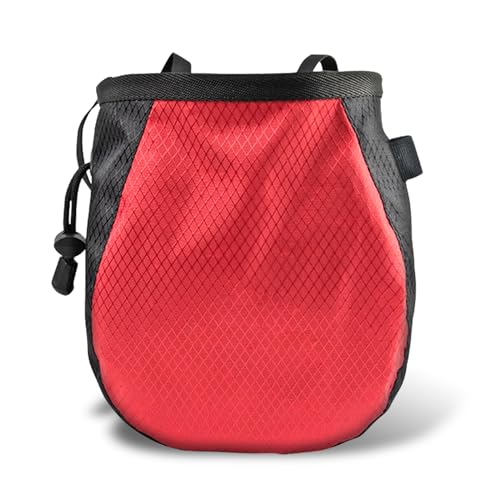 YERGOFE Kletterkreide-Tasche – verstellbare schwarze Kreide-Tasche für Kletterausrüstung (rot) von YERGOFE