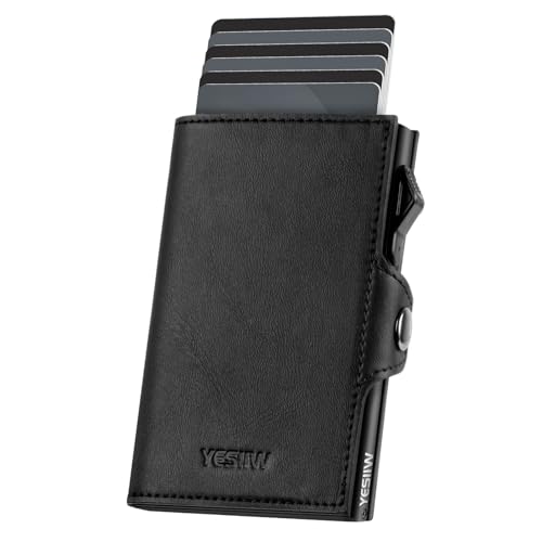 YESIIW Slim Wallet mit Maximale Kompaktheit Pop up Geldbörse Herren für 7 Karten,1 Ausweis & 10 Papiergeld Portmonee Herren Slim Kartenetui mit Münzfach & RFID Blocco Wallets for Men von YESIIW