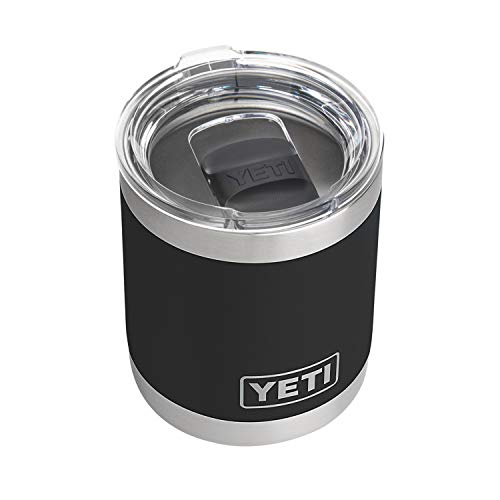 YETI Rambler Lowball, vakuumisoliert, Edelstahl mit MagSlider-Deckel, 284 ml, Schwarz von YETI