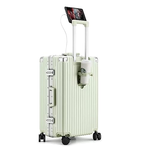 YEWMTRE Aluminiumkoffer, Handgepäckkoffer mit USB-Ladeanschluss, Leichter Koffer mit großem Fassungsvermögen, Geschäftsreisekoffer von YEWMTRE