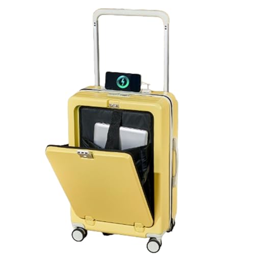 YEWMTRE Koffer mit dreistelligem Zahlenschloss, externer USB-Klappbecherhalter aus dreischichtigem PC-Verbundmaterial für Reisen und Geschäftsreisen von YEWMTRE