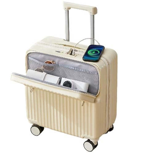 YEWMTRE USB-Ladeanschluss-Koffer, multifunktionaler Getränkehalter, ABS + PC-Koffer für Reisen und Geschäftsreisen von YEWMTRE