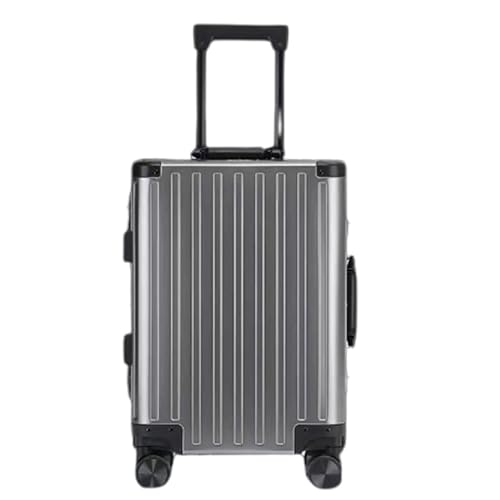 YEWMTRE Vollaluminium-Koffer aus Magnesiumlegierung, Metalllager, 360-Grad-Licht-Sound-Laufrolle, langsamer Rückprallgriff, Koffer für Reisen von YEWMTRE