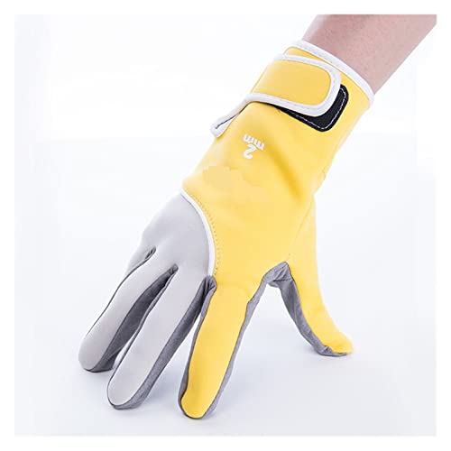YFDGD Schwimmhandschuhe 2MM Neopren-Tauchhandschuhe Tauchen Schnorcheln Fünf-Finger-Handschuh Mann und Frau for Erwachsene(Yellow Grey,M) von YFDGD