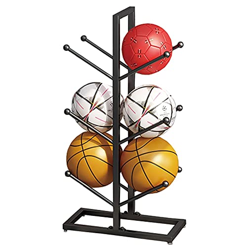 Bodenball-Aufbewahrungsregal-Organizer, aufrechter Basketball-Fußball-Ausstellungsständerhalter, tragbarer doppelseitiger Ballbaum, Garage/Schlafzimmer/Fitnessstudio/Geschäft (Größe: 3 Ebenen) Hello von YFFDKA