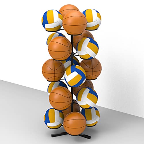 Freistehender Ball-Aufbewahrungsregal-Organizer mit extra großer Kapazität, vertikaler Hochleistungs-Fußball-Basketball-Ausstellungsständer aus Stahl, Geschäft/Schule/Fitnessstudio (Größe: 20 Bälle von YFFDKA