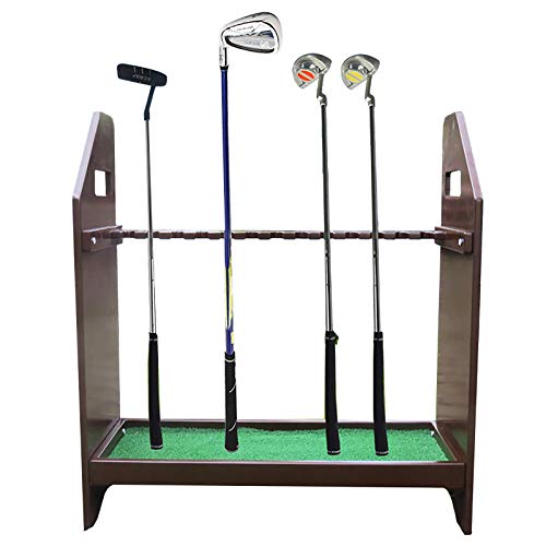 YFFDKA Golfschlägerständer aus Holz, 13 Putterhalter, Golfschläger-Organizer, Lagerregal für Golfschlägerausrüstung, für Innen/Außen/Golfschläger Hello von YFFDKA