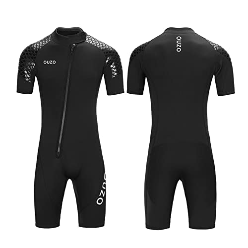 Neoprenanzug Herren Aus 3mm Premium Neopren Und Elastisches Nylon, Ganzkörper Tauchanzug Einteilig Mit Front-Reißverschluss Zum Surfen Tauchen Schnorcheln (4XL) von YFFS