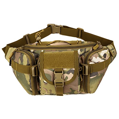 YFNT Tactical Waist Pack tragbar Fanny Pack Outdoor Army Hüfttasche Military Taille Pack für Radfahren Camping Wandern (CP Camouflage) von YFNT