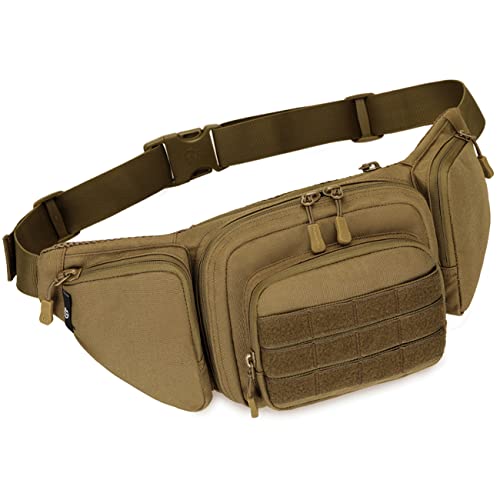 Tactical Waist Pack tragbar Fanny Pack Outdoor Army Hüfttasche Military Taille Pack für Radfahren Camping Wandern (braun#2) von YFNT