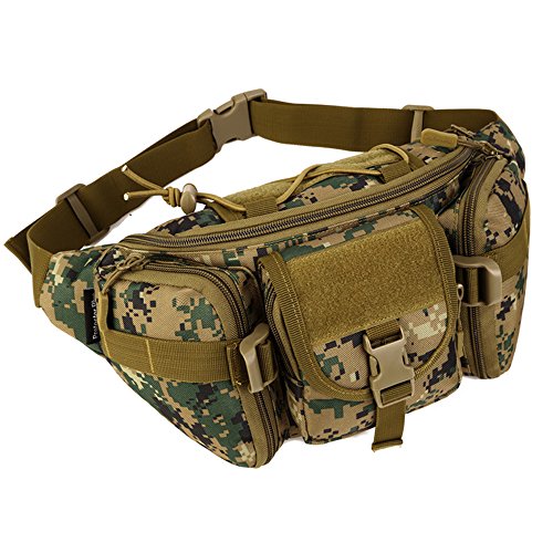 YFNT Tactical Waist Pack tragbar Fanny Pack Outdoor Army Hüfttasche Military Taille Pack für Radfahren Camping Wandern (Jungle Digital) von YFNT