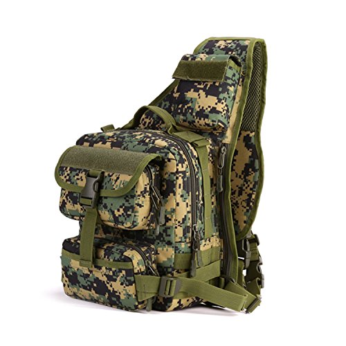 Tactical Sling Bag Pack Military Rover Schulter Sling Rucksack Umhängetasche für die Jagd Camping Trekking,Wüste Digital von YFNT