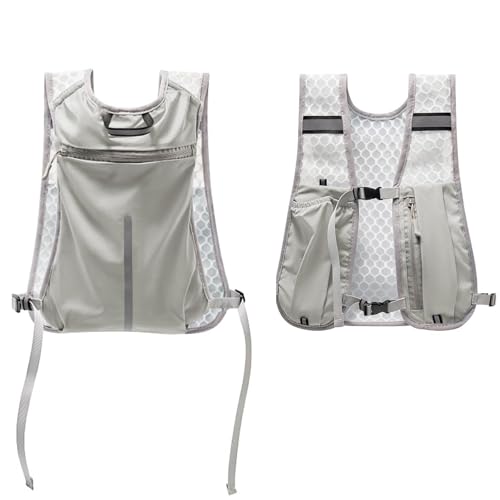YFaith Lauf Weste, Verstellbare Laufrucksack, Laufweste Damen Leicht mit Trinkflaschenhalter und Reflektierenden Streifen, für Laufen Wandern Marathon von YFaith