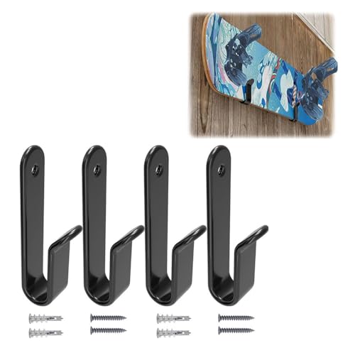 YGMXZL Horizontale Snowboard Wandhalterung,Skateboard Wandhalterung,Skateboard Wall Mount Display Rack für Skateboards,Surfbrettern Oder Longboards 4 Stück von YGMXZL