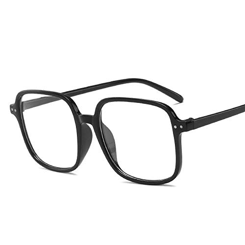 YHKF Brillen Mode Frauen Übergroße Brille Rahmen Männer Kunststoff Quadratische Brille Vintage Clear Lens Eye Brille-Schwarz von YHKF