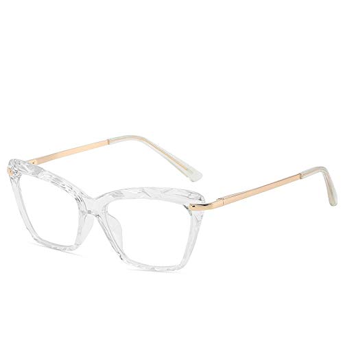 YHKF Brillen Schmetterlingsbrillen Für Frauen Transparente Klargläser Damen Optischer Kunststoffrahmen Fashion-White von YHKF
