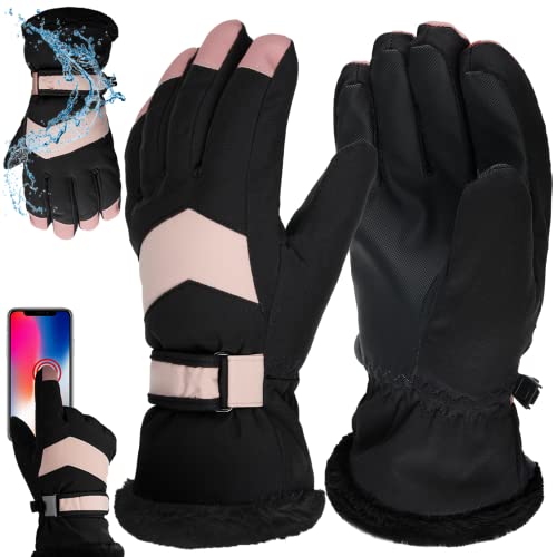 YHomU Damen Schneehandschuhe Winddicht - Warm Wasserdicht Skihandschuhe Touchscreen Handschuhe von YHomU