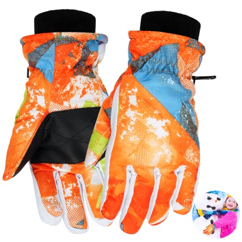 YHomU Kinder Schnee Handschuhe Wasserdicht Winddicht Kinder Winter Handschuhe Dicke Thermo ski Handschuhe für Skifahren, Snowboarden Schlittenfahren Schneeballschlacht von YHomU