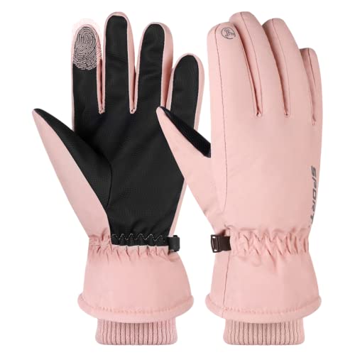 YHomU Skihandschuhe Wasserdicht Thermo - Rutschfeste Schneehandschuhe Touchscreen Handschuhe für Damen von YHomU