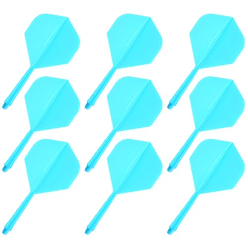 YIEUR 9 Stück Dart Flights mit Schäfte stabil blau, 75mm Kunststoff Standard Dart Zubehör für Darts Dartpfeil Spiel(blau) von YIEUR