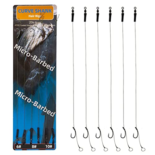 Karpfenangeln Haar Rigs Kit Karpfenhaken Karpfenangeln Köder Rigs Geflochtene Fadenschnur Vorfach Karpfen Angelausrüstung Widerhaken Zum Angeln Karpfenangeln Haar Rigs Kit von YIGZYCN