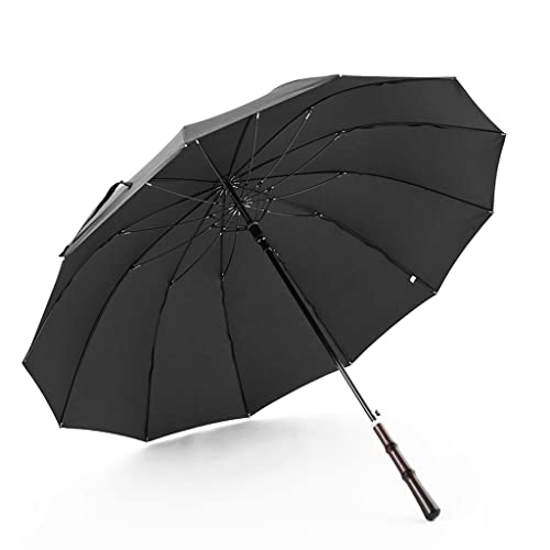 Regenschirme für Regen, Retro-Regenschirm mit geradem Griff, Herren, groß, 12 Knochen, windabweisend, Business-Regenschirm, automatischer Regenschirm mit langem Griff, Regenschirm für den Außenbereich von YIHANSS