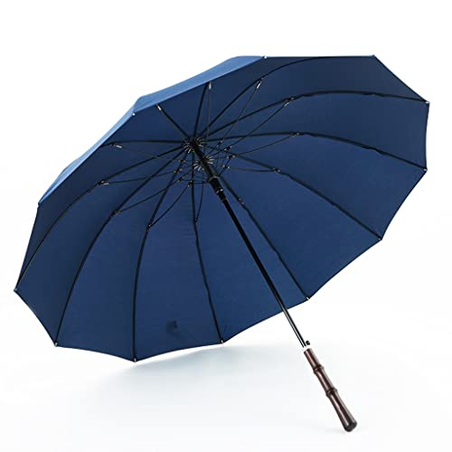 Regenschirme für Regen, Retro-Regenschirm mit geradem Griff, Herren, groß, 12 Knochen, windabweisend, Business-Regenschirm, automatischer Regenschirm mit langem Griff, Regenschirm für den Außenbereich von YIHANSS