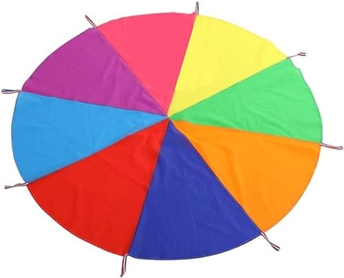 YIHANSS Fallschirm-Requisiten für den Kindergarten, Regenbogen-Fallschirm, Familienspiele, Teamwork-Spielzeug, Regenbogen-Fallschirm. (Größe: 6 m) von YIHANSS