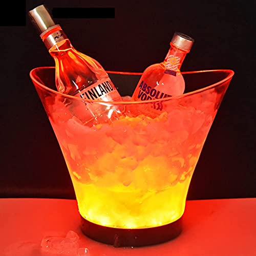 YIHANSS LED-Eiskübel, Wein-Eiskübel mit großer Kapazität, Getränkebehälter mit automatischem LED-Farbwechsel, wasserdichter LED-Eiskübel für Champagner, Wein, Getränke, für Getränkepartys/Zuhause/Bar von YIHANSS
