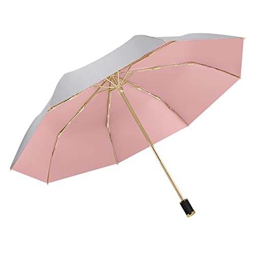 YIHANSS Regenschirm, doppellagiger Regenschirm, silberfarben, Anti-Regenschirm, manuell, dreifach faltbar, großer Regen-Sonnenschirm von YIHANSS