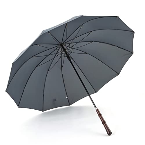 YIHANSS Regenschirme für Regen, Retro-Regenschirm mit geradem Griff, Herren, groß, 12 Knochen, windabweisend, Business-Regenschirm, automatischer Regenschirm mit langem Griff, Regenschirm für den von YIHANSS