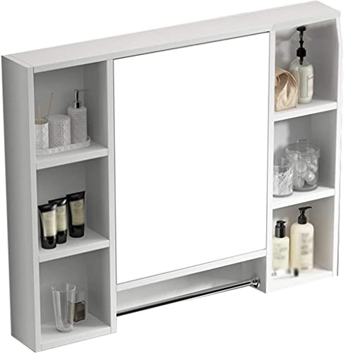 YIHANSS Spiegelschrank für Badezimmer, Wandregal, WC-Kosmetikspiegel mit Handtuchhalter, Aufbewahrung von Haushaltswaren, Wandschrank, Badezimmerschrank (schwarz, 52,5 x 75 x 13 cm) von YIHANSS
