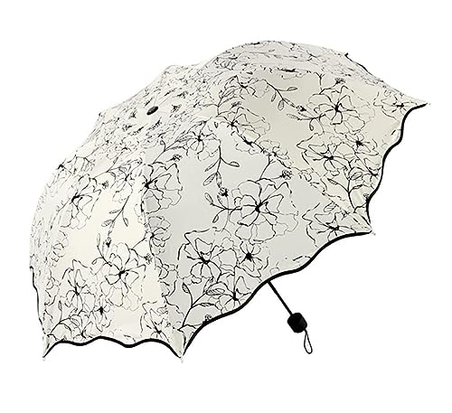 YIHANSS Taschenschirm, manuell, dreifach faltbar, faltbar, Winddicht, UV-Regenschirme, Regen, Sonnenschirm, Regenschirme, robuster Regenschirm, Winddicht von YIHANSS